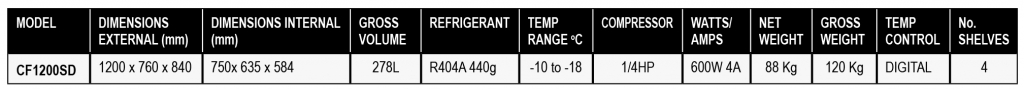 FSM CF1200SD UNDER CONTR FREEZER