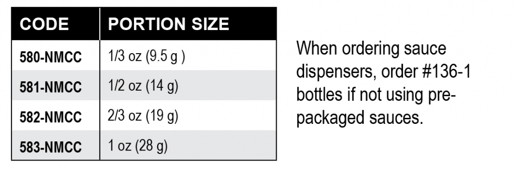 PRINCE CASTLE SAUCE DISPENSERS 580-583